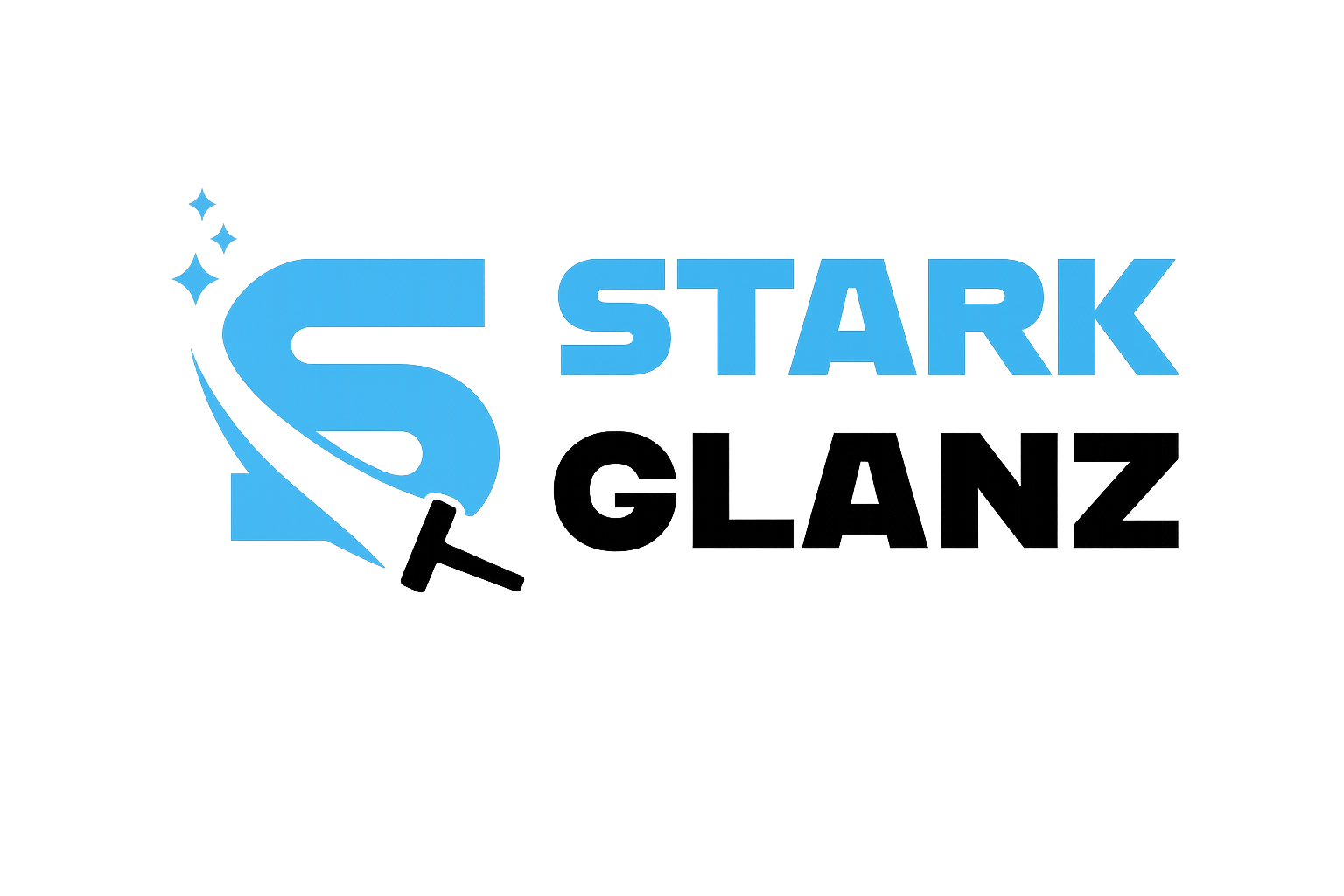 StarkGlanz logo - professional cleaning services with stylized S and squeegee